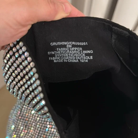 Steve‎ Madden ‘Crushing’ Rhinestone Slouchy Heeled Boots - Picture 15 of 15